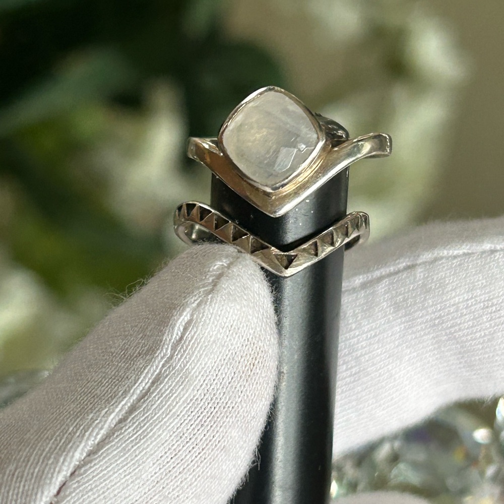 💕Moonstone Stacking Rings (2) 925 silver - Picture 2 of 9